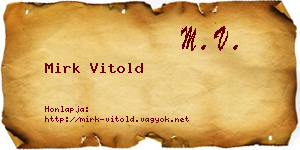 Mirk Vitold névjegykártya